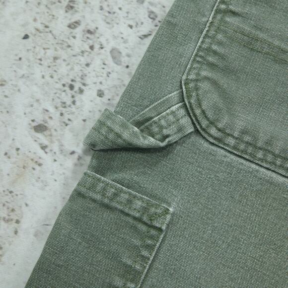 Vintage Y2K Faded Green Carhartt Carpenter Shorts B25 MOS 33x7.75 - Picture 4 of 14